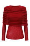 SWAYING/KNIT Water Soluble Wool Lapel SW22AW1T15 Red PS50